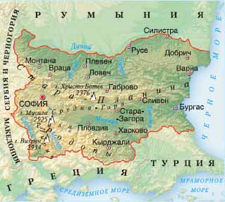 карта Болгарии
